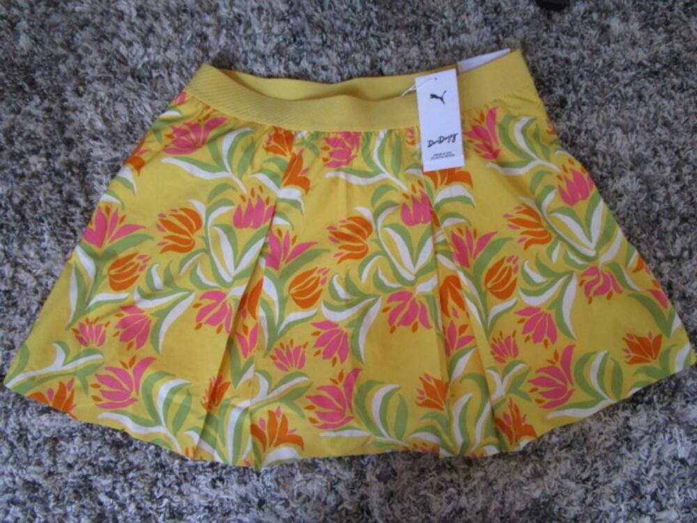 Puma X Dani Dazey Pleated Skirt Performance Fit Sunny Yellow Women's Large
